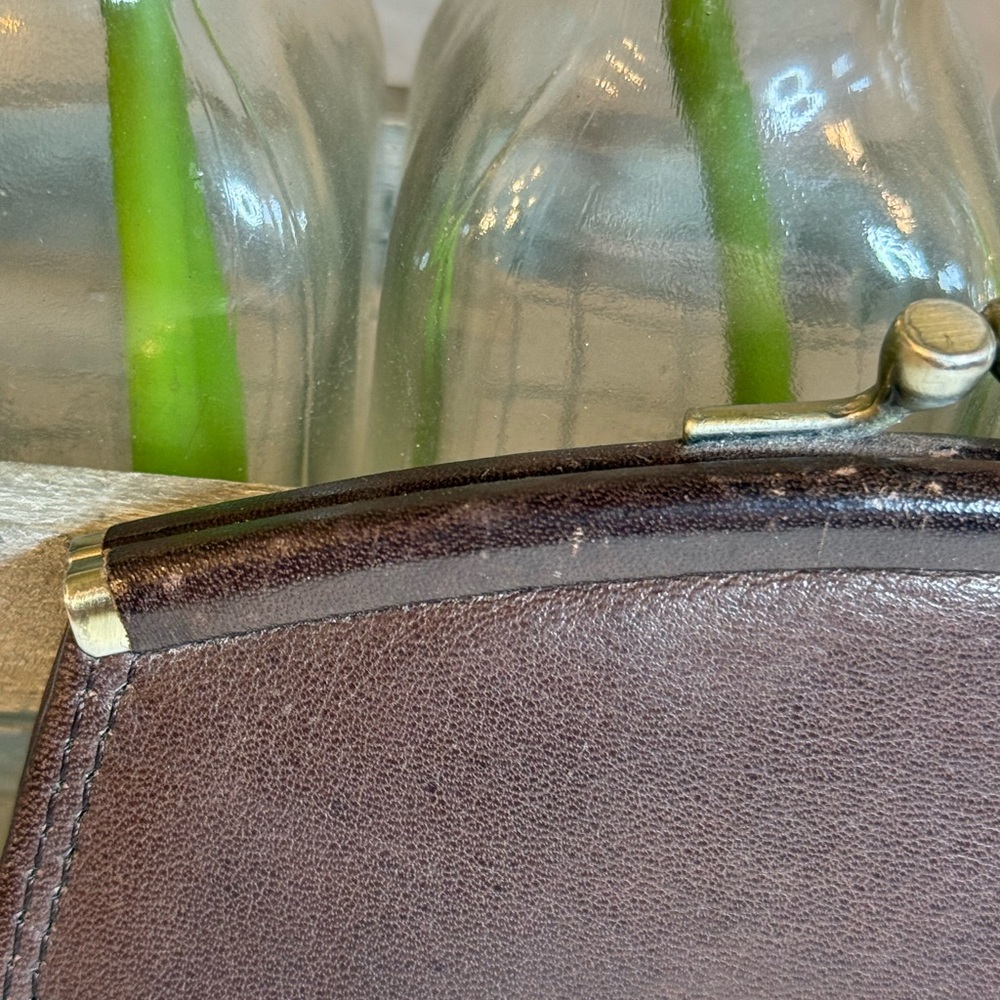 Fossil 1954 Heritage Leather Kiss-Lock Coin Purse Wallet Brown 30th Ann. - Picture 12 of 12